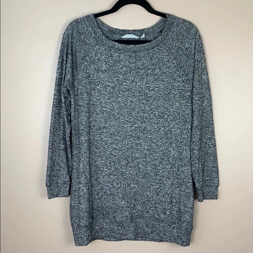 Athleta heathered black long sleeve top sm